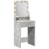 Produktbild för Smyckebord med hylla Betonggrå 50 x 41 x 135 cm Konstruerat trä