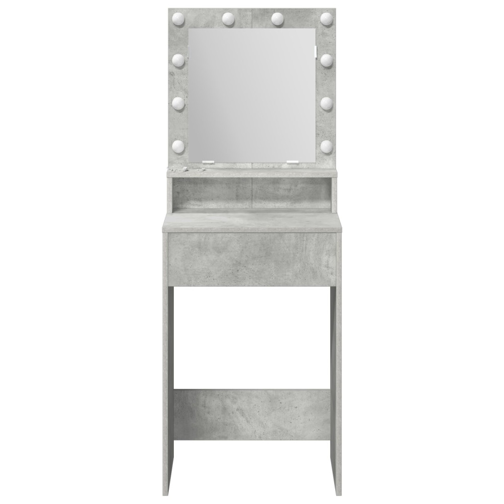 Produktbild för Smyckebord med hylla Betonggrå 50 x 41 x 135 cm Konstruerat trä