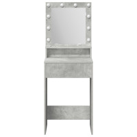 Produktbild för Smyckebord med hylla Betonggrå 50 x 41 x 135 cm Konstruerat trä