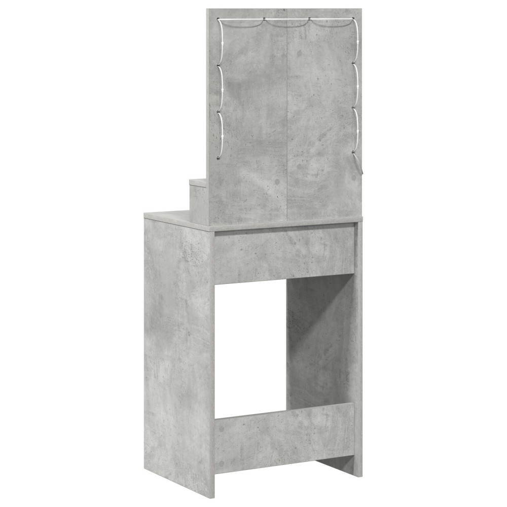 Produktbild för Smyckebord med hylla Betonggrå 50 x 41 x 135 cm Konstruerat trä