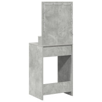 Produktbild för Smyckebord med hylla Betonggrå 50 x 41 x 135 cm Konstruerat trä