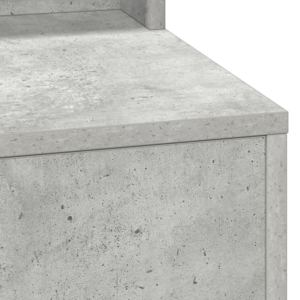 Produktbild för Smyckebord med hylla Betonggrå 50 x 41 x 135 cm Konstruerat trä