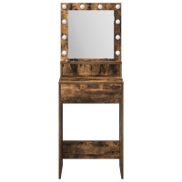 Produktbild för Smyckebord med hylla Rökt ek 50 x 41 x 135 cm Konstruerat trä