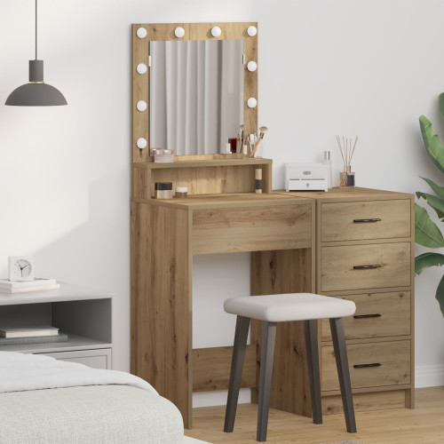 vidaXL Smyckebord Artisan Ek 50 x 41 x 135 cm Konstruerat trä