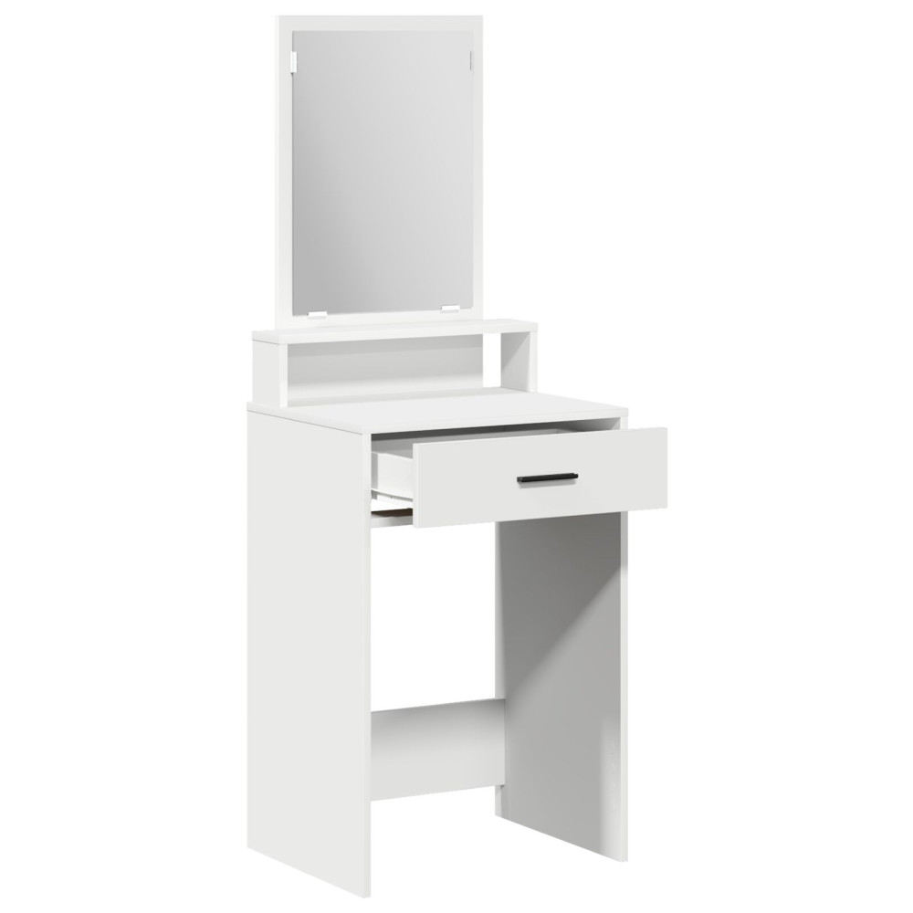Produktbild för Smyckebord med låda Vit 50 x 41 x 140 cm Konstruerat trä