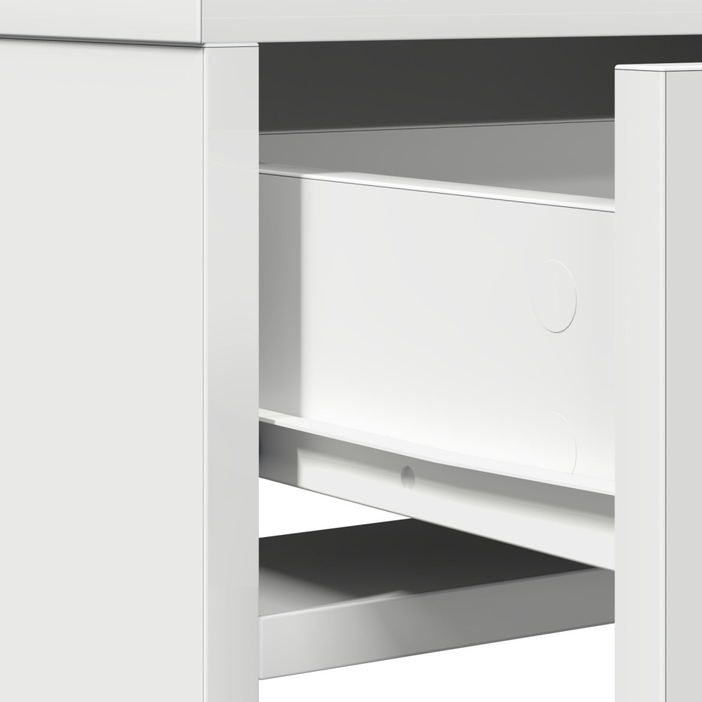 Produktbild för Smyckebord med låda Vit 50 x 41 x 140 cm Konstruerat trä