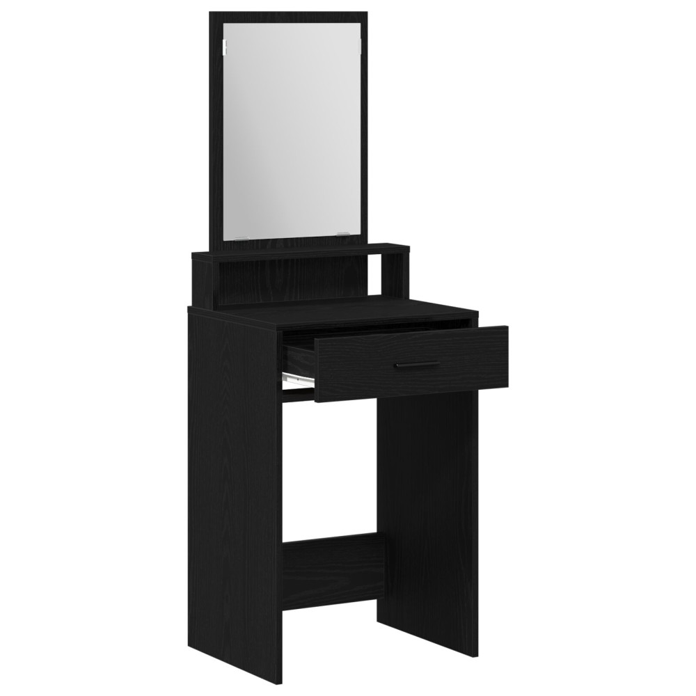 Produktbild för Smyckebord med låda Svart Ek 50 x 41 x 140 cm Konstruerat trä