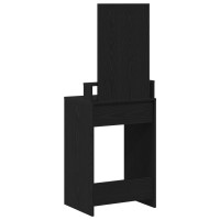 Produktbild för Smyckebord med låda Svart Ek 50 x 41 x 140 cm Konstruerat trä