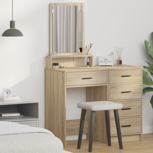vidaXL Smyckebord med låda Sonoma-ek 50 x 41 x 140 cm Konstruerat trä