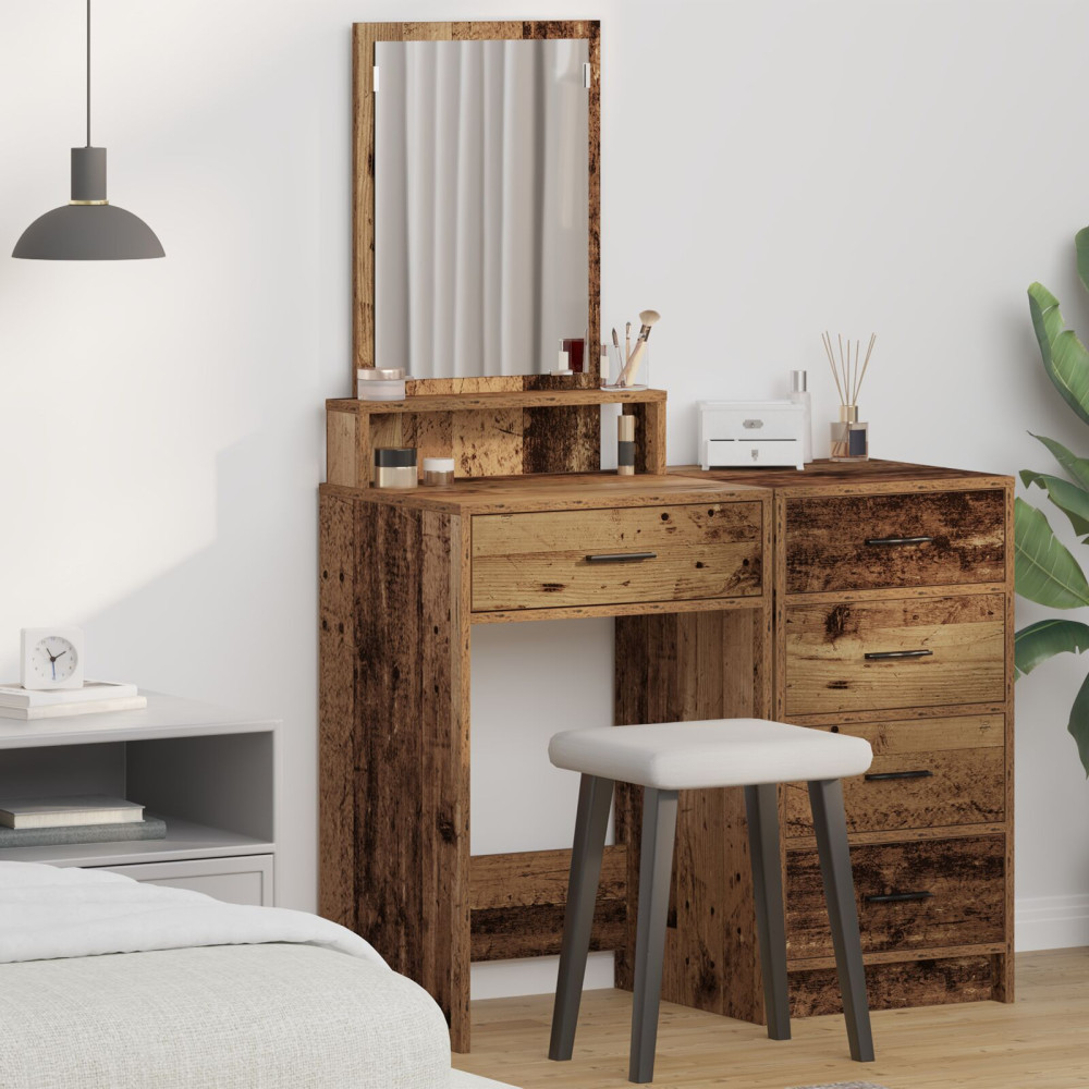 Produktbild för Smyckebord Gammalt trä 50 x 41 x 140 cm Konstruerat trä