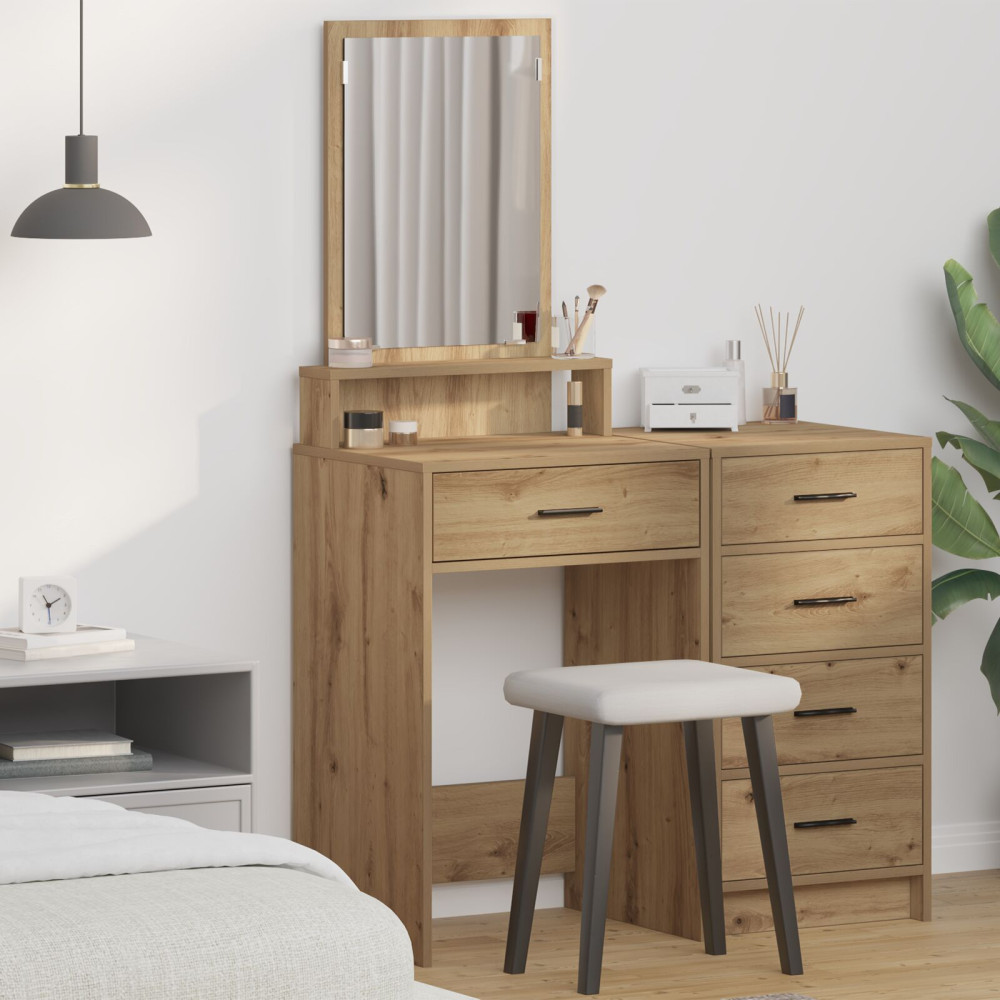 Produktbild för Smyckebord med låda Artisan Ek 50 x 41 x 140 cm Konstruerat trä