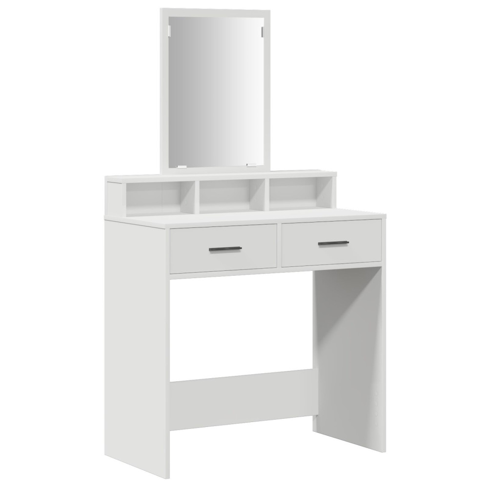 Produktbild för Smyckebord med låda Vit 79 x 41 x 140 cm Konstruerat trä