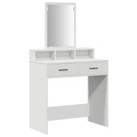 Produktbild för Smyckebord med låda Vit 79 x 41 x 140 cm Konstruerat trä