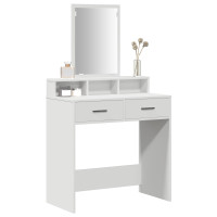 Produktbild för Smyckebord med låda Vit 79 x 41 x 140 cm Konstruerat trä
