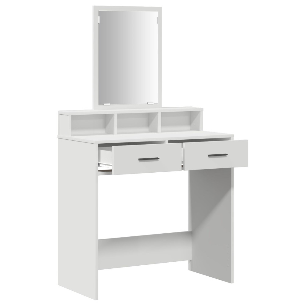 Produktbild för Smyckebord med låda Vit 79 x 41 x 140 cm Konstruerat trä