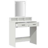 Produktbild för Smyckebord med låda Vit 79 x 41 x 140 cm Konstruerat trä