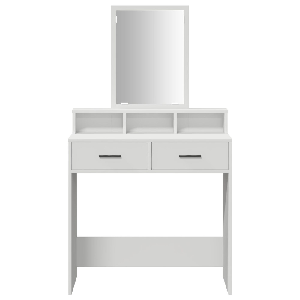 Produktbild för Smyckebord med låda Vit 79 x 41 x 140 cm Konstruerat trä