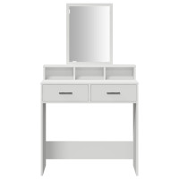 Produktbild för Smyckebord med låda Vit 79 x 41 x 140 cm Konstruerat trä