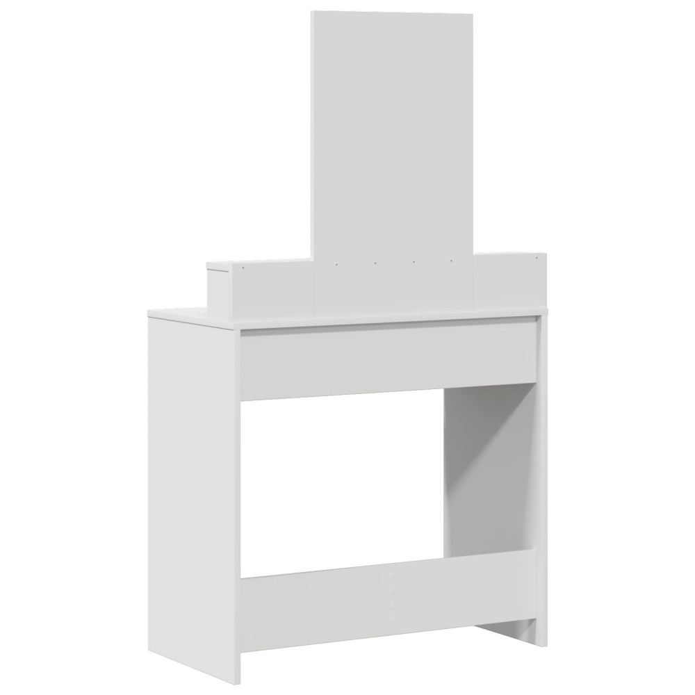 Produktbild för Smyckebord med låda Vit 79 x 41 x 140 cm Konstruerat trä