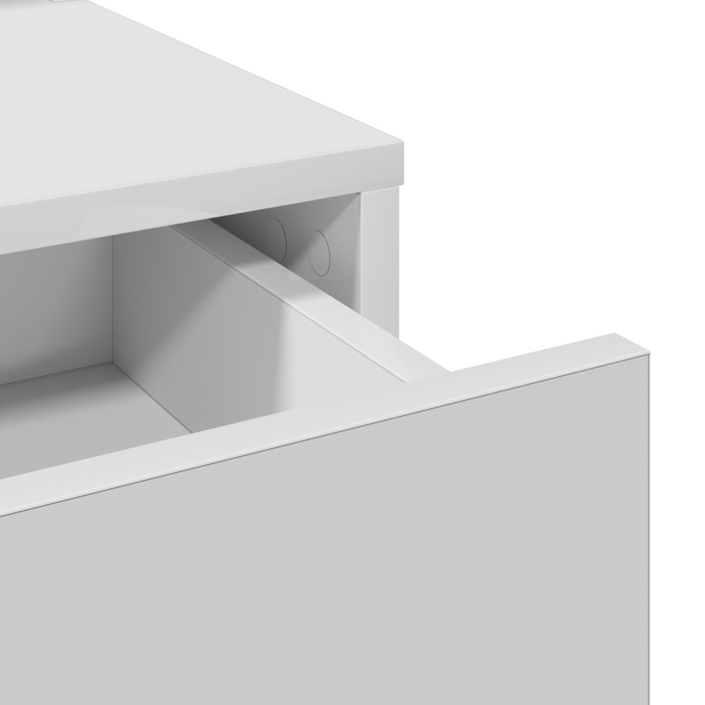 Produktbild för Smyckebord med låda Vit 79 x 41 x 140 cm Konstruerat trä