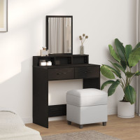Produktbild för Smyckebord med låda Svart Ek 79 x 41 x 140 cm Konstruerat trä