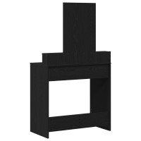 Produktbild för Smyckebord med låda Svart Ek 79 x 41 x 140 cm Konstruerat trä