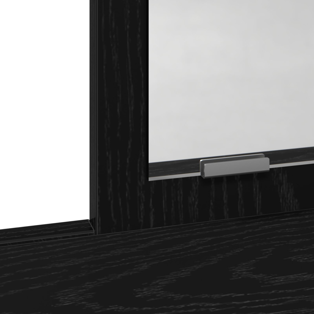 Produktbild för Smyckebord med låda Svart Ek 79 x 41 x 140 cm Konstruerat trä