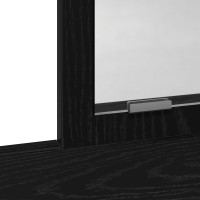 Produktbild för Smyckebord med låda Svart Ek 79 x 41 x 140 cm Konstruerat trä