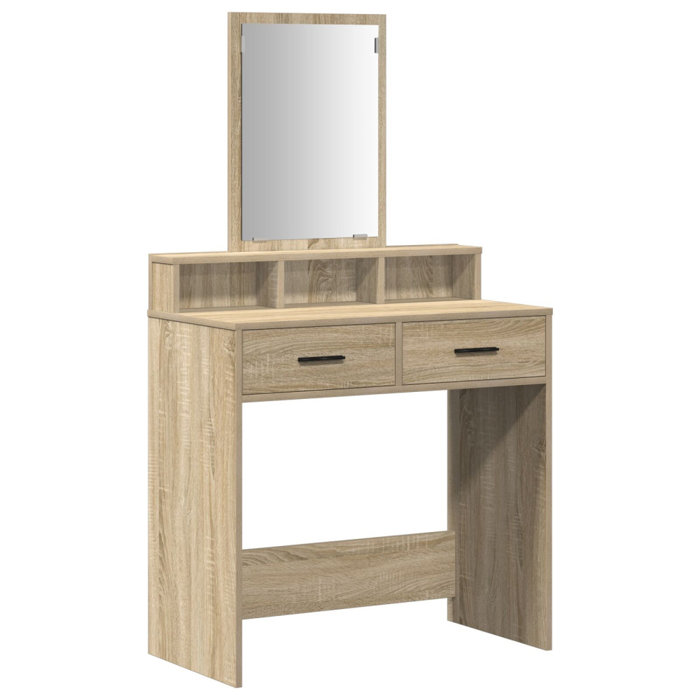 Produktbild för Smyckebord med låda Sonoma-ek 79 x 41 x 140 cm Konstruerat trä