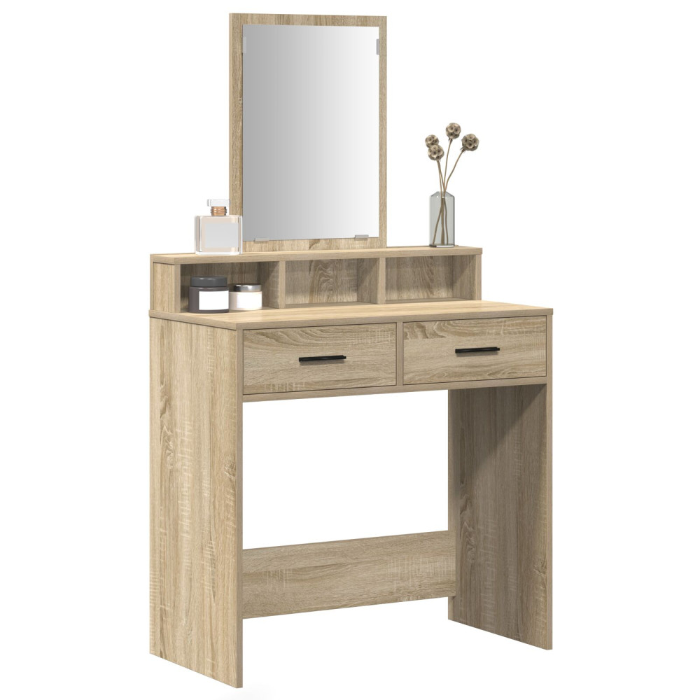 Produktbild för Smyckebord med låda Sonoma-ek 79 x 41 x 140 cm Konstruerat trä