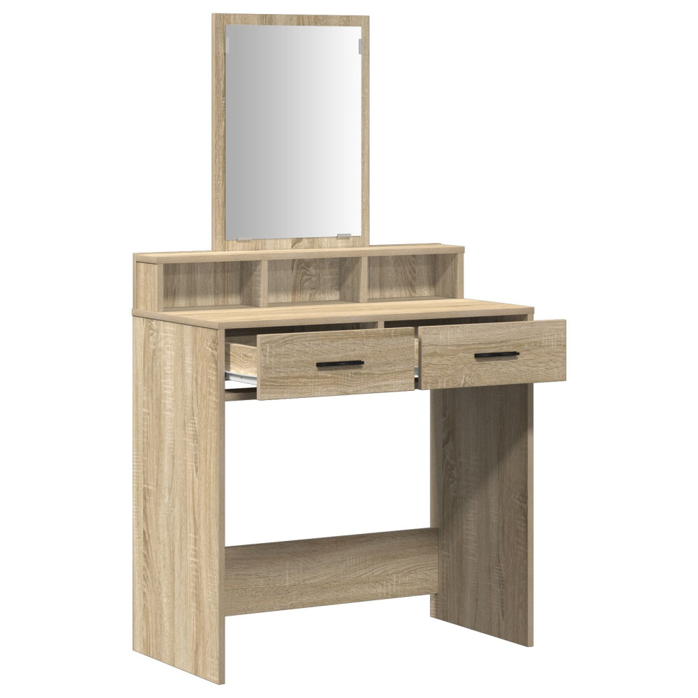 Produktbild för Smyckebord med låda Sonoma-ek 79 x 41 x 140 cm Konstruerat trä