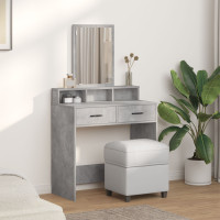 Produktbild för Smyckebord med låda Betonggrå 79 x 41 x 140 cm Konstruerat trä