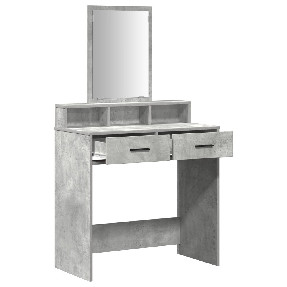 Produktbild för Smyckebord med låda Betonggrå 79 x 41 x 140 cm Konstruerat trä