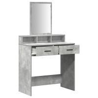 Produktbild för Smyckebord med låda Betonggrå 79 x 41 x 140 cm Konstruerat trä