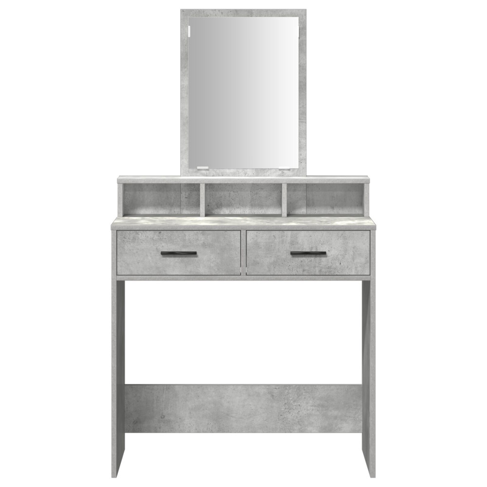 Produktbild för Smyckebord med låda Betonggrå 79 x 41 x 140 cm Konstruerat trä