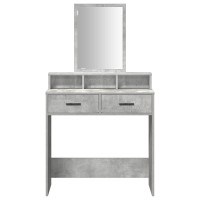 Produktbild för Smyckebord med låda Betonggrå 79 x 41 x 140 cm Konstruerat trä