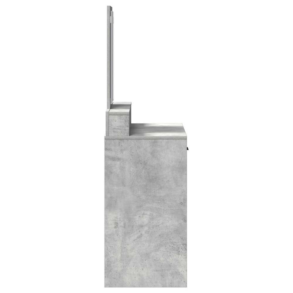 Produktbild för Smyckebord med låda Betonggrå 79 x 41 x 140 cm Konstruerat trä