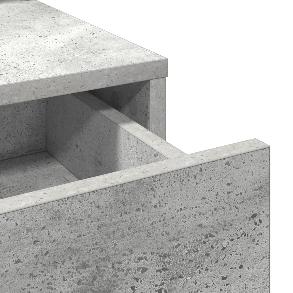 Produktbild för Smyckebord med låda Betonggrå 79 x 41 x 140 cm Konstruerat trä