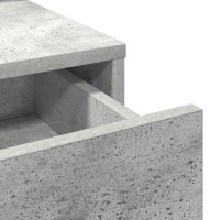 Produktbild för Smyckebord med låda Betonggrå 79 x 41 x 140 cm Konstruerat trä