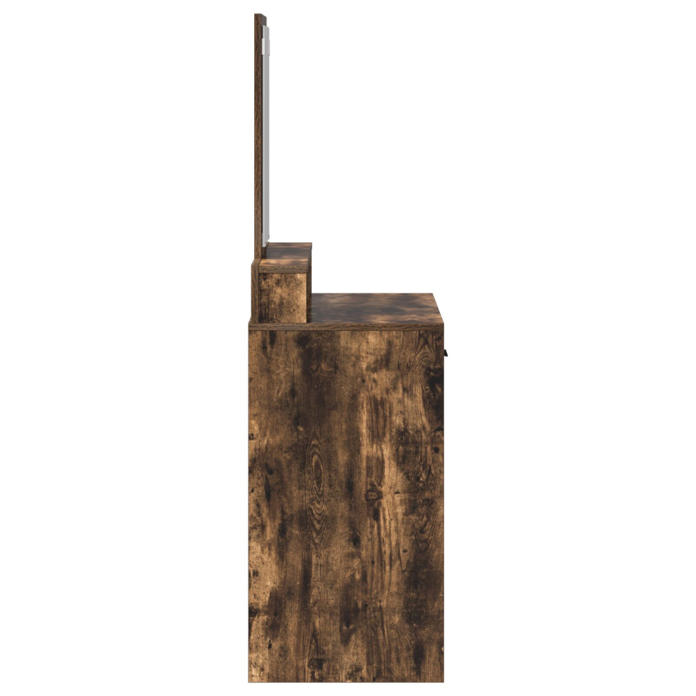Produktbild för Smyckebord med låda Rökt ek 79 x 41 x 140 cm Konstruerat trä