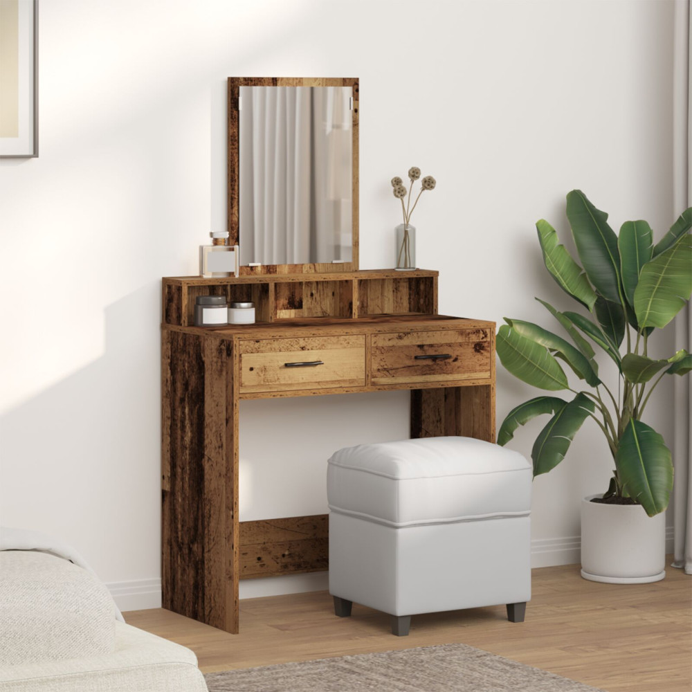 Produktbild för Smyckebord Gammalt trä 79 x 41 x 140 cm Konstruerat trä