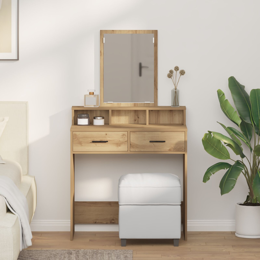 Produktbild för Smyckebord med låda Artisan Ek 79 x 41 x 140 cm Konstruerat trä