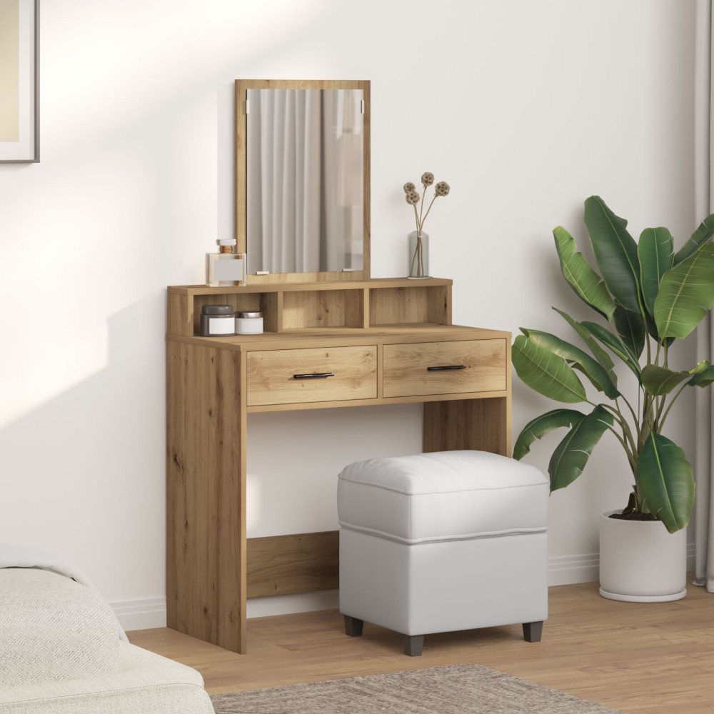 Produktbild för Smyckebord med låda Artisan Ek 79 x 41 x 140 cm Konstruerat trä