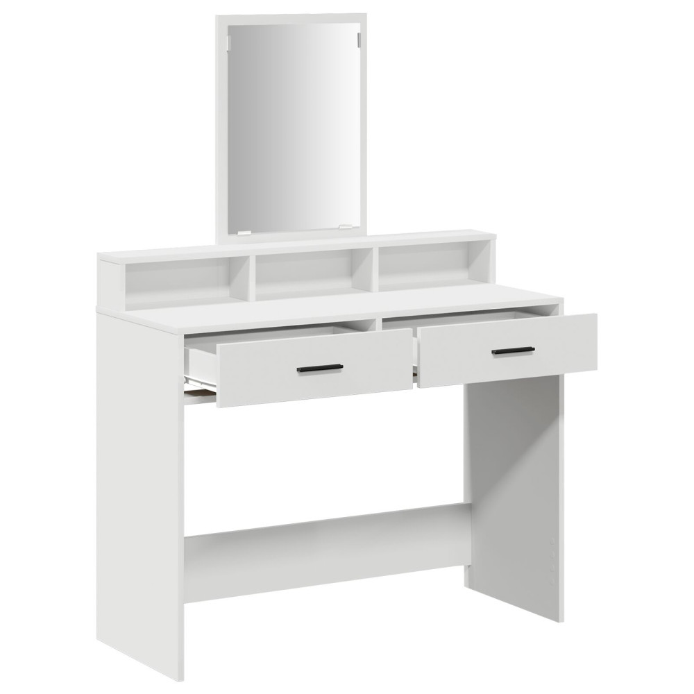 Produktbild för Smyckebord med låda Vit 100 x 41 x 140 cm Konstruerat trä