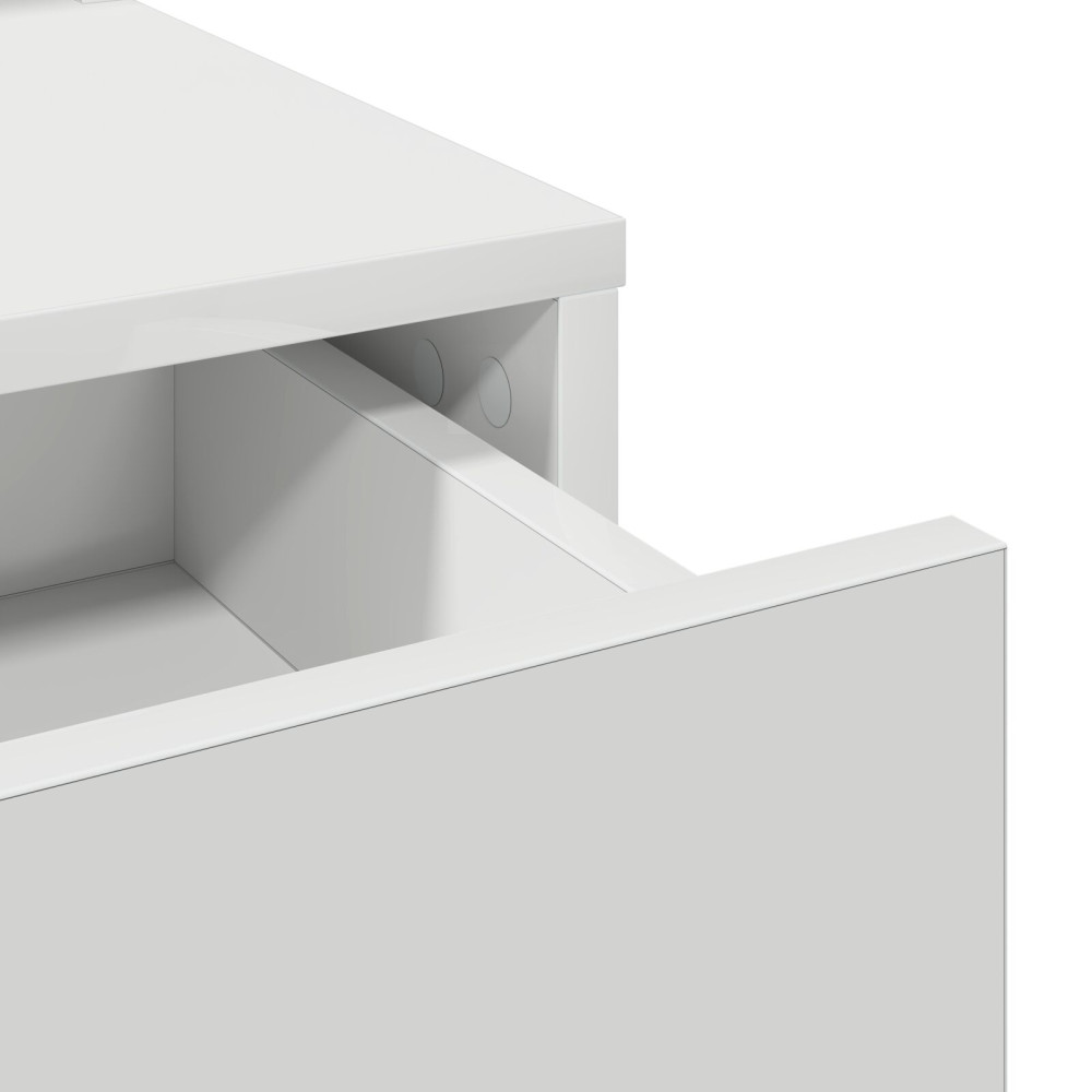 Produktbild för Smyckebord med låda Vit 100 x 41 x 140 cm Konstruerat trä
