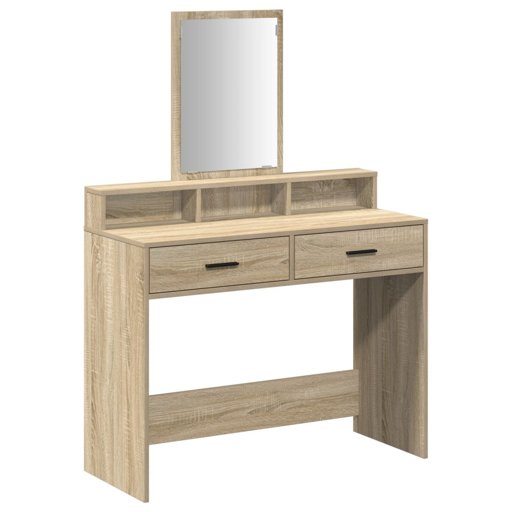 Produktbild för Smyckebord med låda Sonoma-ek 100 x 41 x 140 cm Konstruerat trä