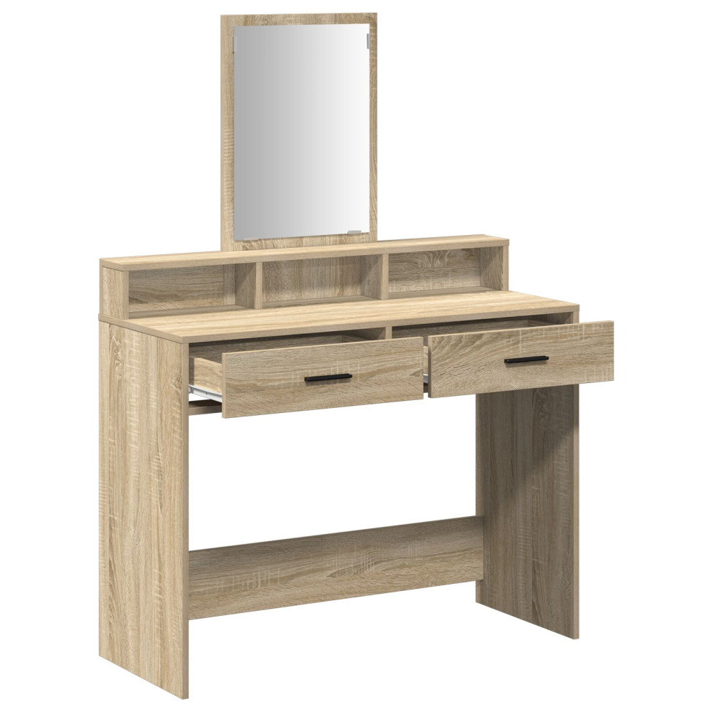 Produktbild för Smyckebord med låda Sonoma-ek 100 x 41 x 140 cm Konstruerat trä