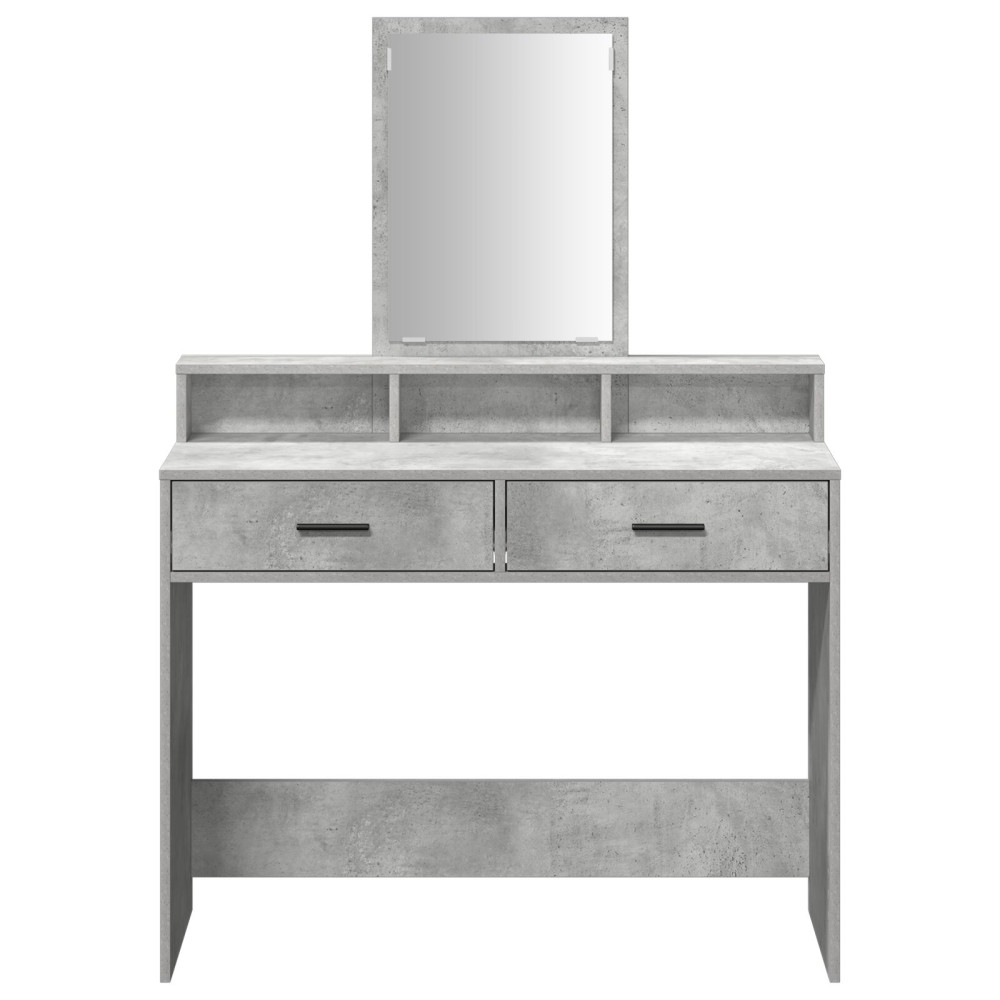 Produktbild för Smyckebord med låda Betonggrå 100 x 41 x 140 cm Konstruerat trä