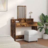 Produktbild för Smyckebord med låda Rökt ek 100 x 41 x 140 cm Konstruerat trä