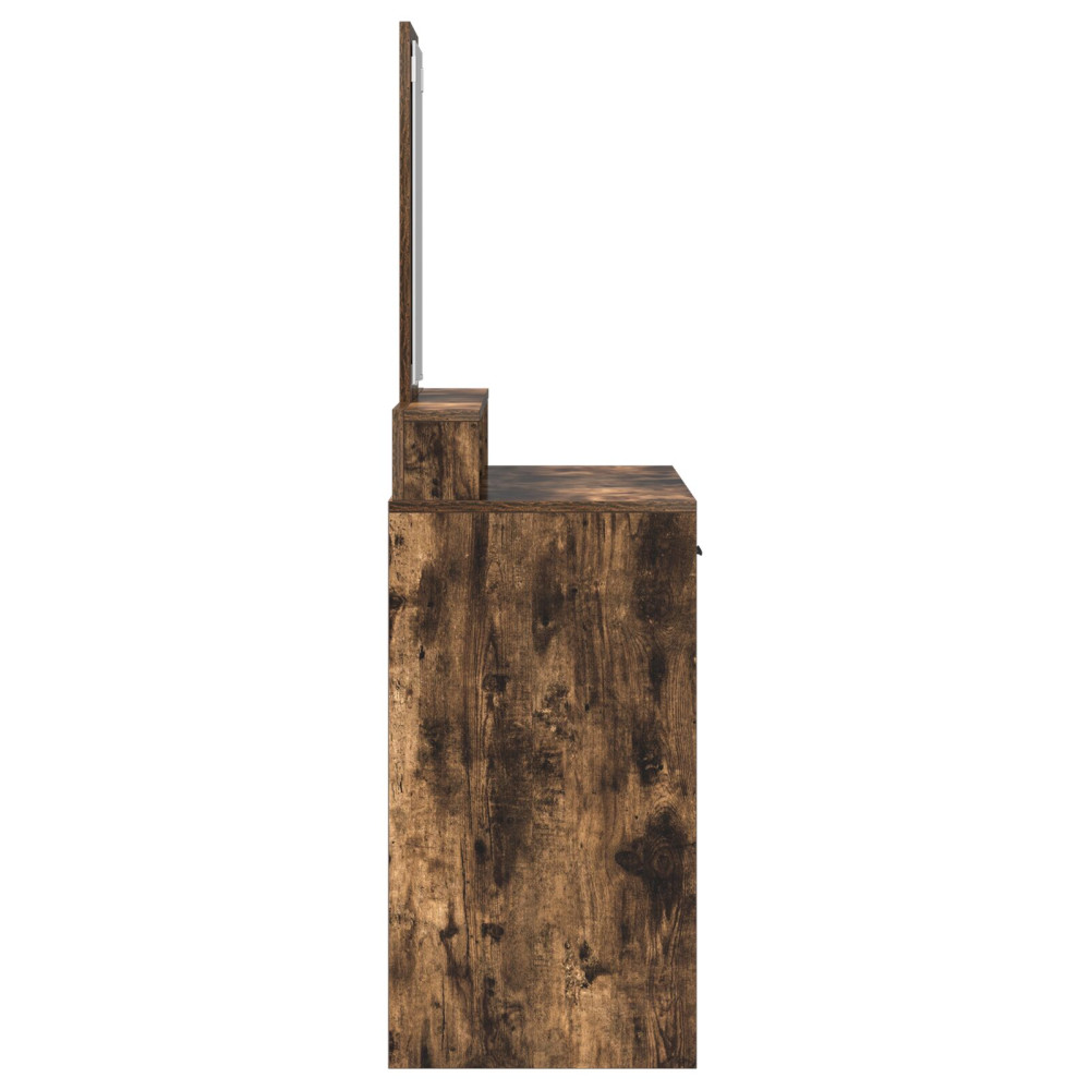Produktbild för Smyckebord med låda Rökt ek 100 x 41 x 140 cm Konstruerat trä
